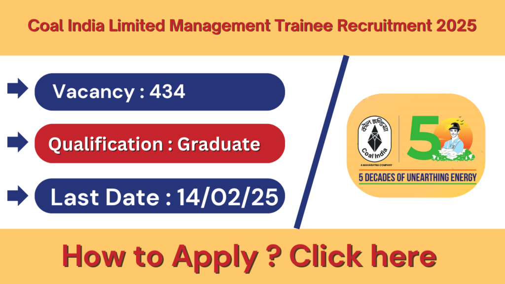 Coal India Limited Management Trainee Recruitment 2025